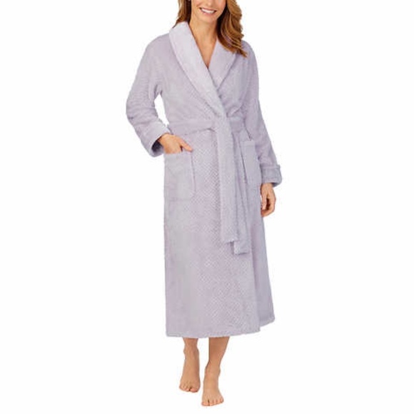 New Carol Hochman Ladies Purple Plush Cozy Robe - Picture 1 of 16